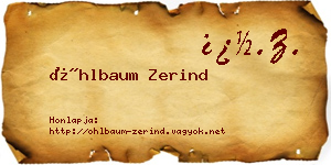 Öhlbaum Zerind névjegykártya